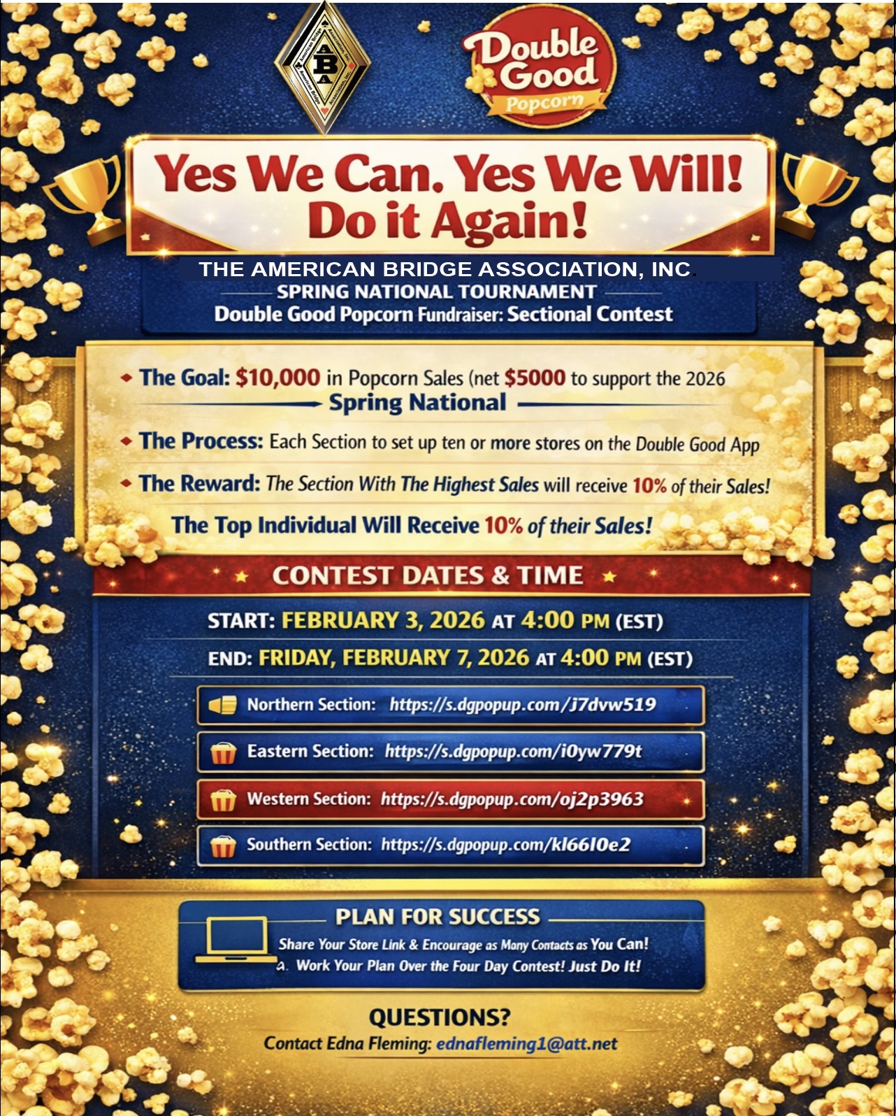 ABA Double Good Popcorn Fundraiser flyer